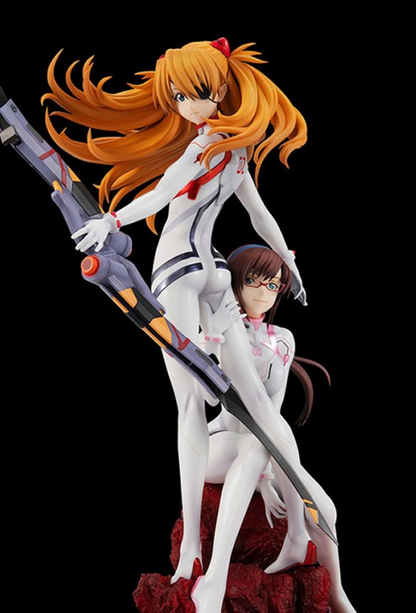 Rebuild of Evengelion Asuka Langley Shikinami and Makinami Mari Illustrious Statue