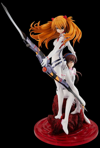 Rebuild of Evengelion Asuka Langley Shikinami and Makinami Mari Illustrious Statue